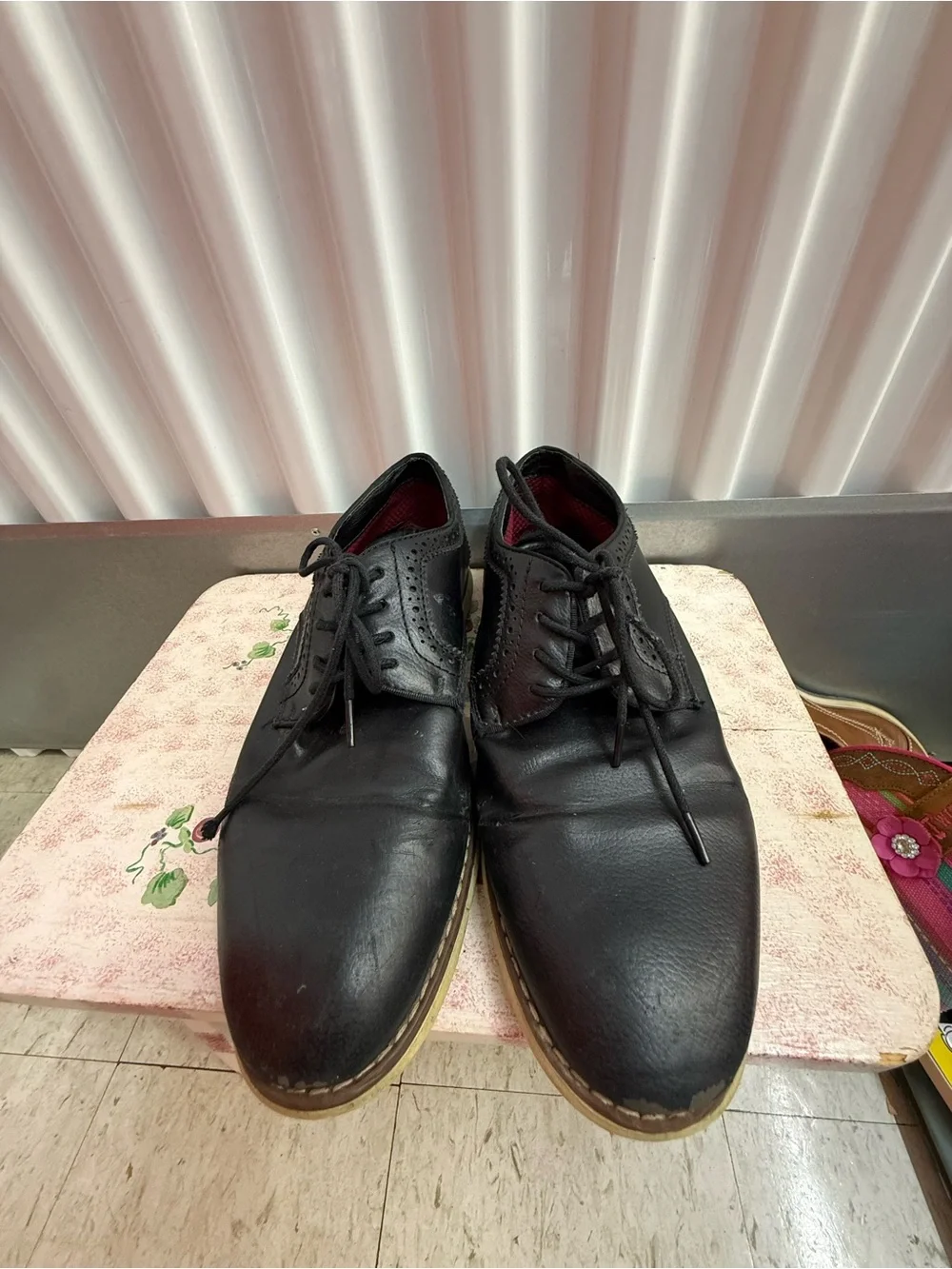 Men's Black Leather Lace-Up Dress Shoes